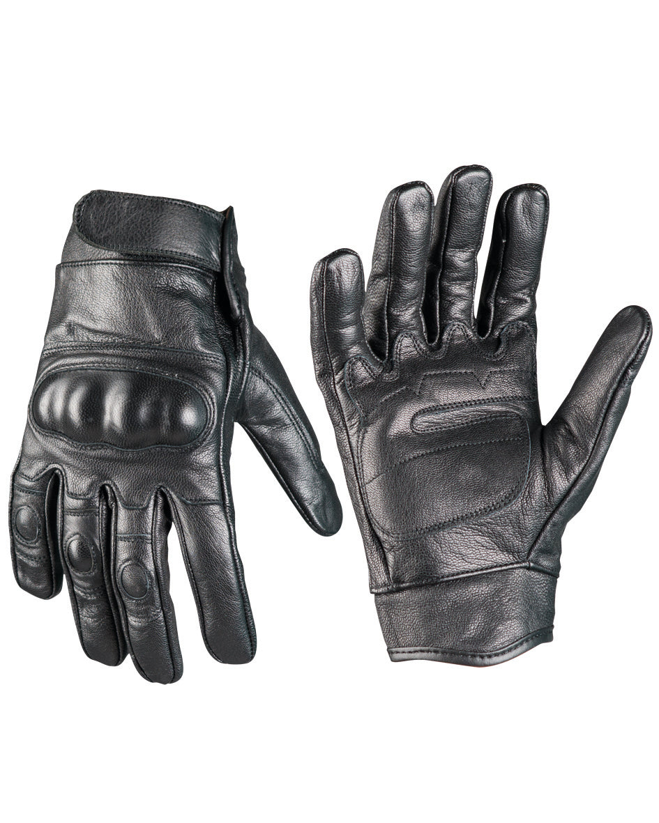 TACTICAL GLOVES LEDER Schwarz