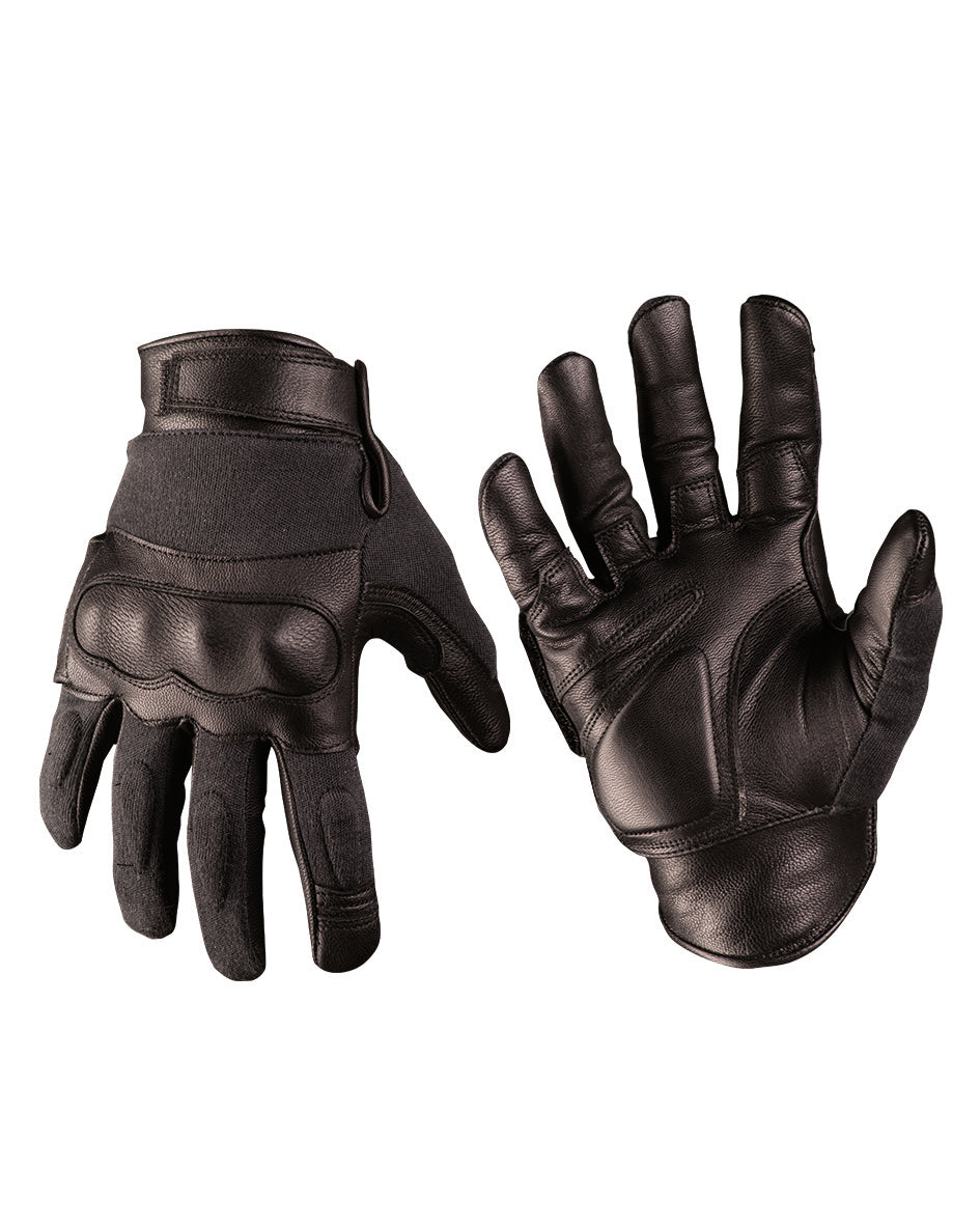 TACTICAL GLOVES LEDER/ARAMID Schwarz – Trendy Army Store