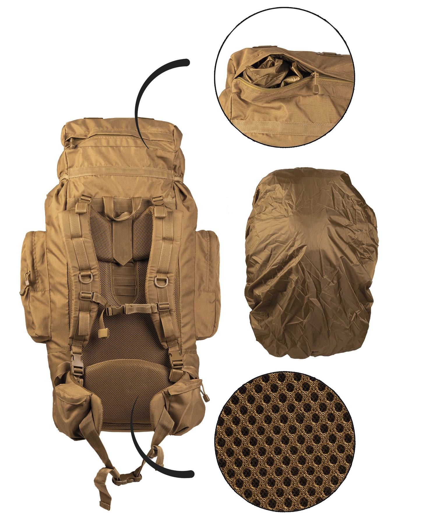 RUCKSACK ′RECOM′ 88 LTR PES in 2. Farben