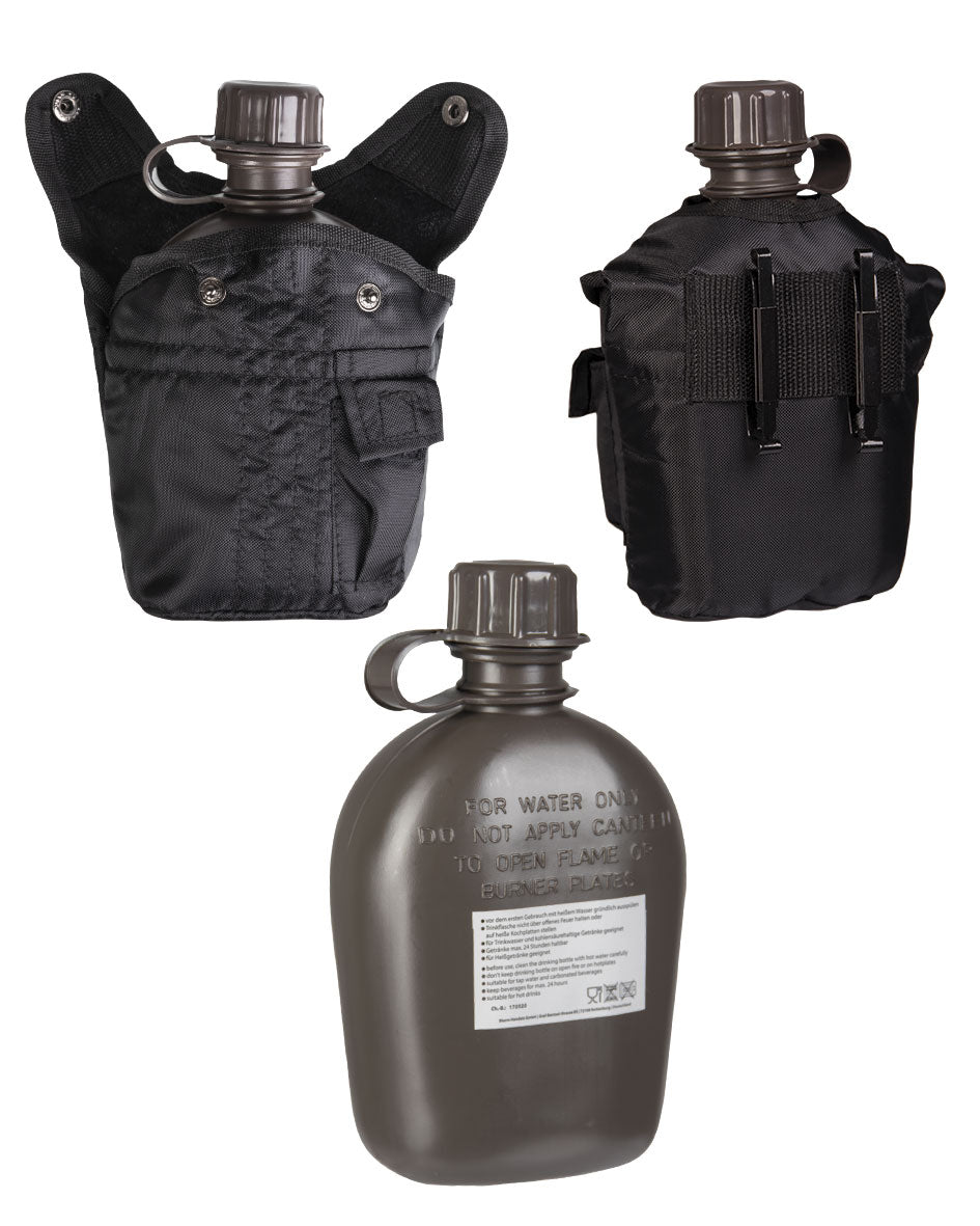 US FELDFLASCHE 1LTR M.HÜLLE in 4. Farben