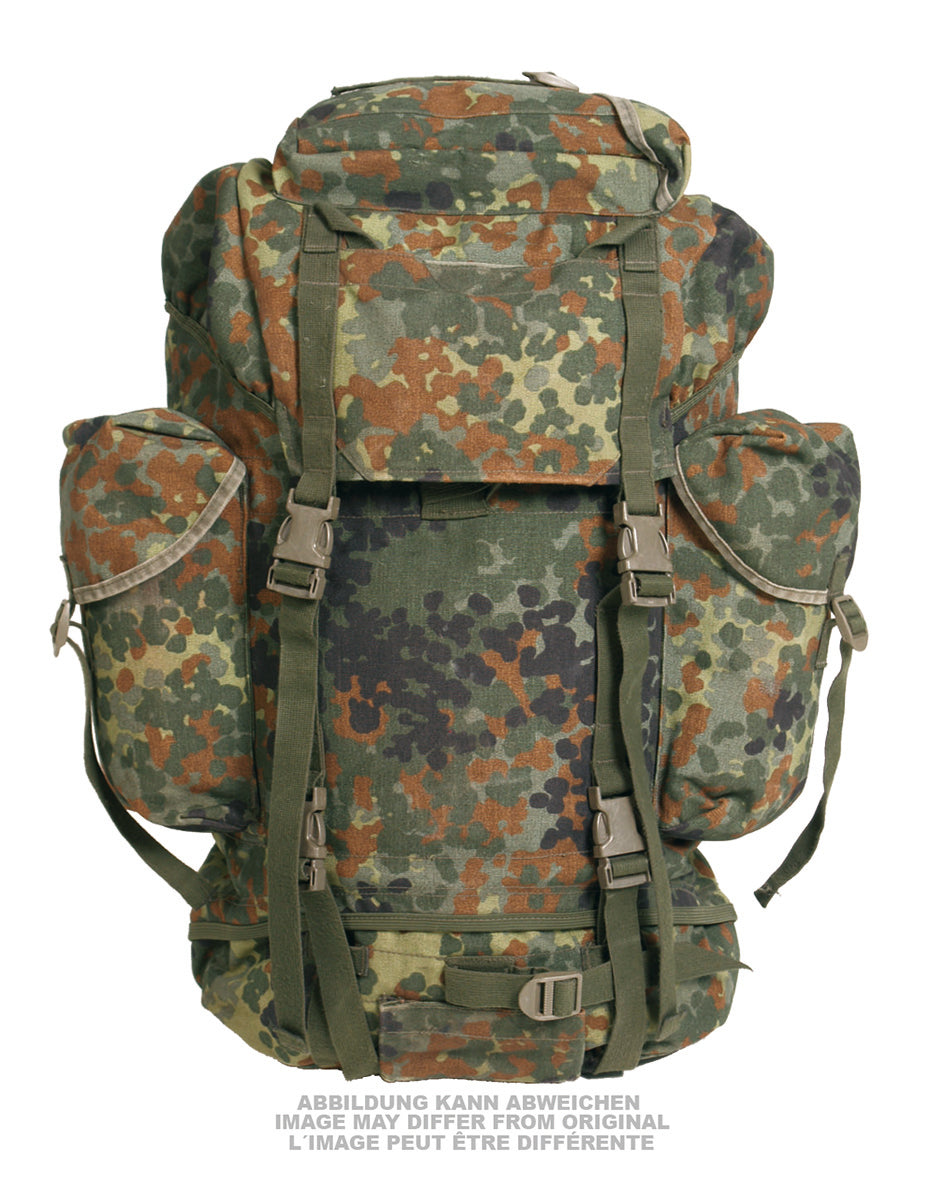 ORIGINAL BW KAMPFRUCKSACK FLECKTARN Gebr.