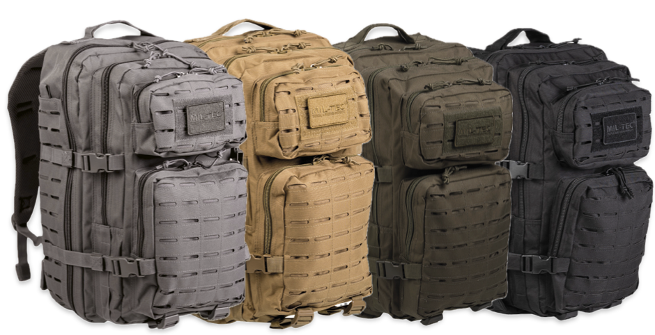 US ASSAULT PACK LARGE LASER CUT in 4. Farben