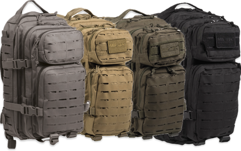 US ASSAULT PACK SMALL LASER CUT in 4. Farben