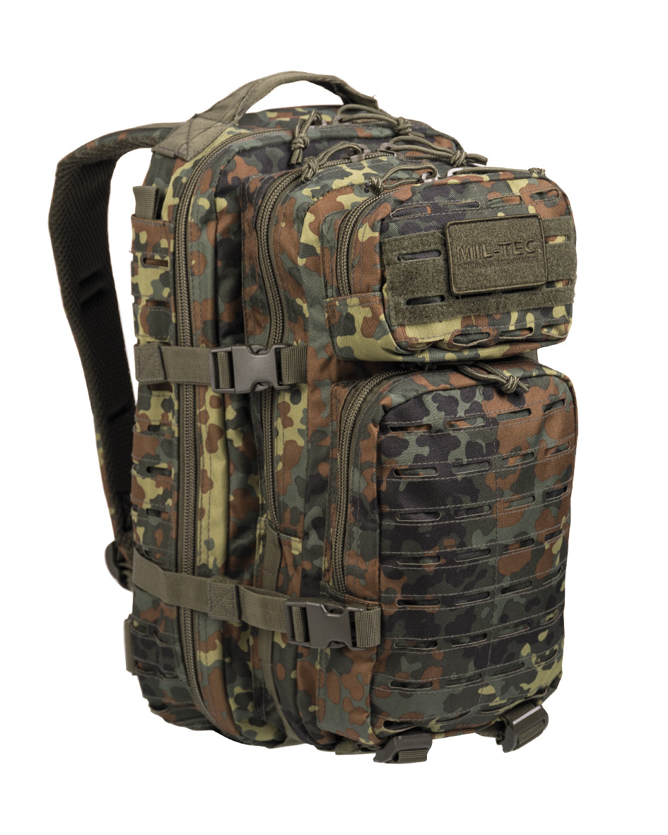 US ASSAULT PACK SMALL LASER CUT CAMO. in 3. Farben