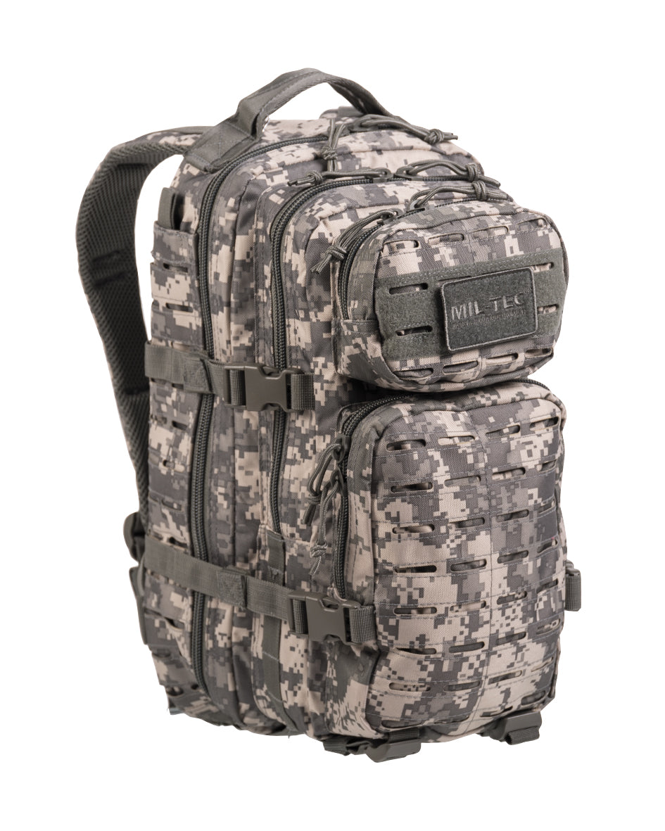 US ASSAULT PACK SMALL LASER CUT CAMO. in 3. Farben