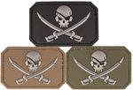 PATCH 3D SKULL W.SWORDS PVC in 3. Farben