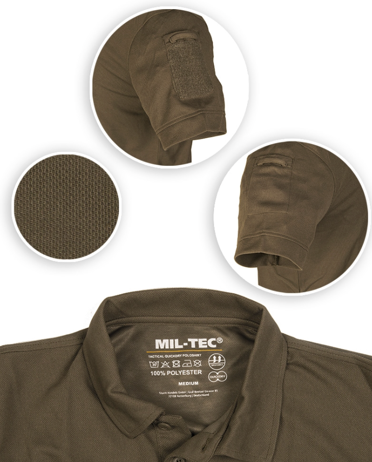TACTICAL QUICK DRY POLOSHIRT 1/2 ARM in 3. Farben
