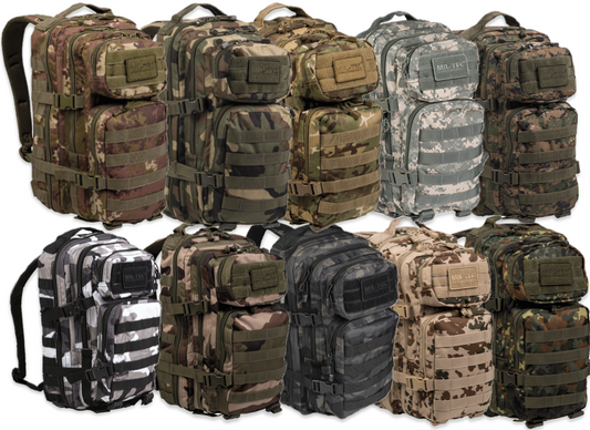 US ASSAULT PACK SMALL CAMOUFLAGE in 9. Farben