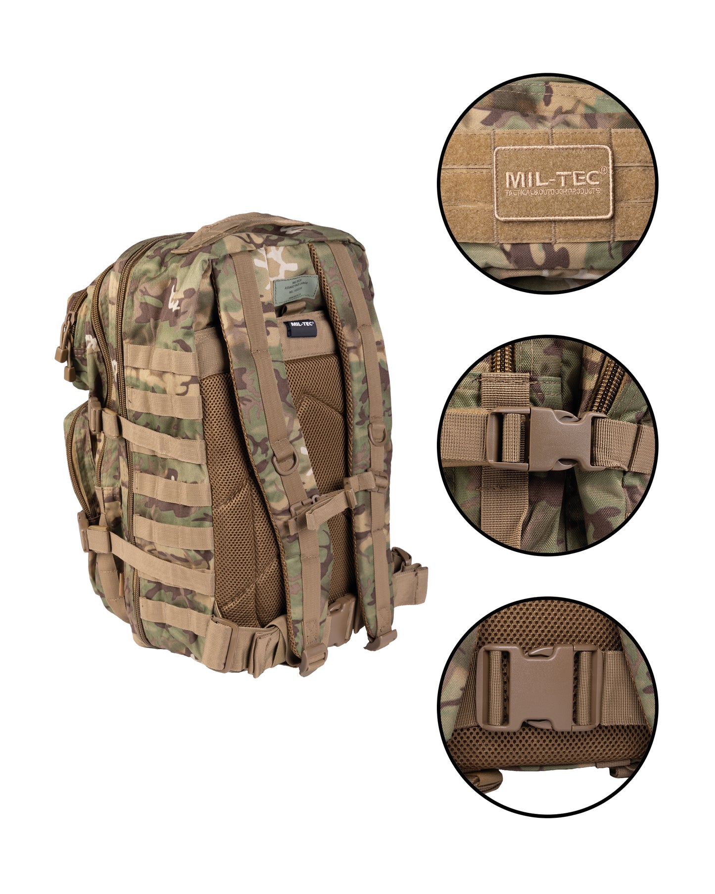 US ASSAULT PACK LARGE CAMO. in 10. Farben
