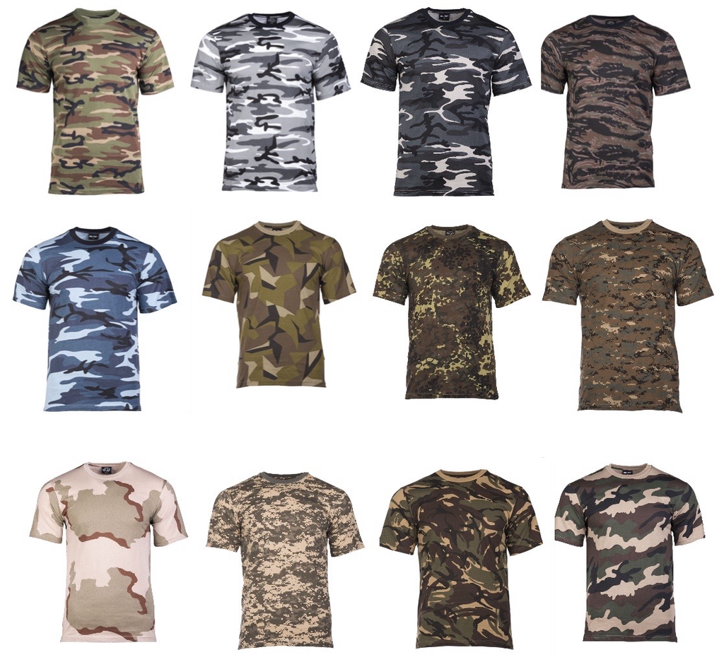 TARN T SHIRTS MIL TEC in 14. Farben Trendy Army Store