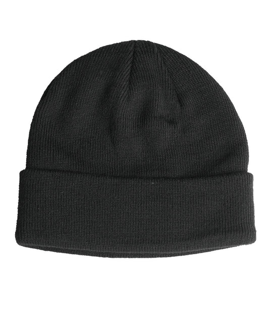 ROLLSTRICKMÜTZE FEINSTRICK POLYACRYL SCHWARZ