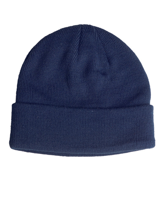 ROLLSTRICKMÜTZE FEINSTRICK POLYACRYL DK.BLAU